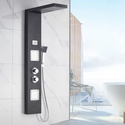 Snuofan – panneau de douche extérieur noir en acier inoxydable, accessoires de salle de bains, prix bon marché, usine