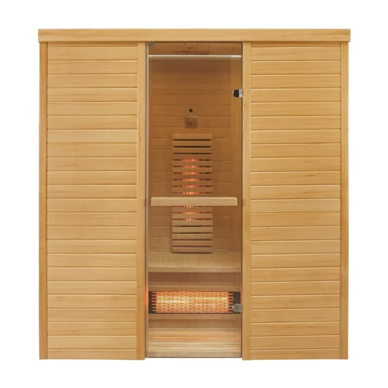 Salle de sauna infrarouge à spectre complet en bois de pruche d'intérieur